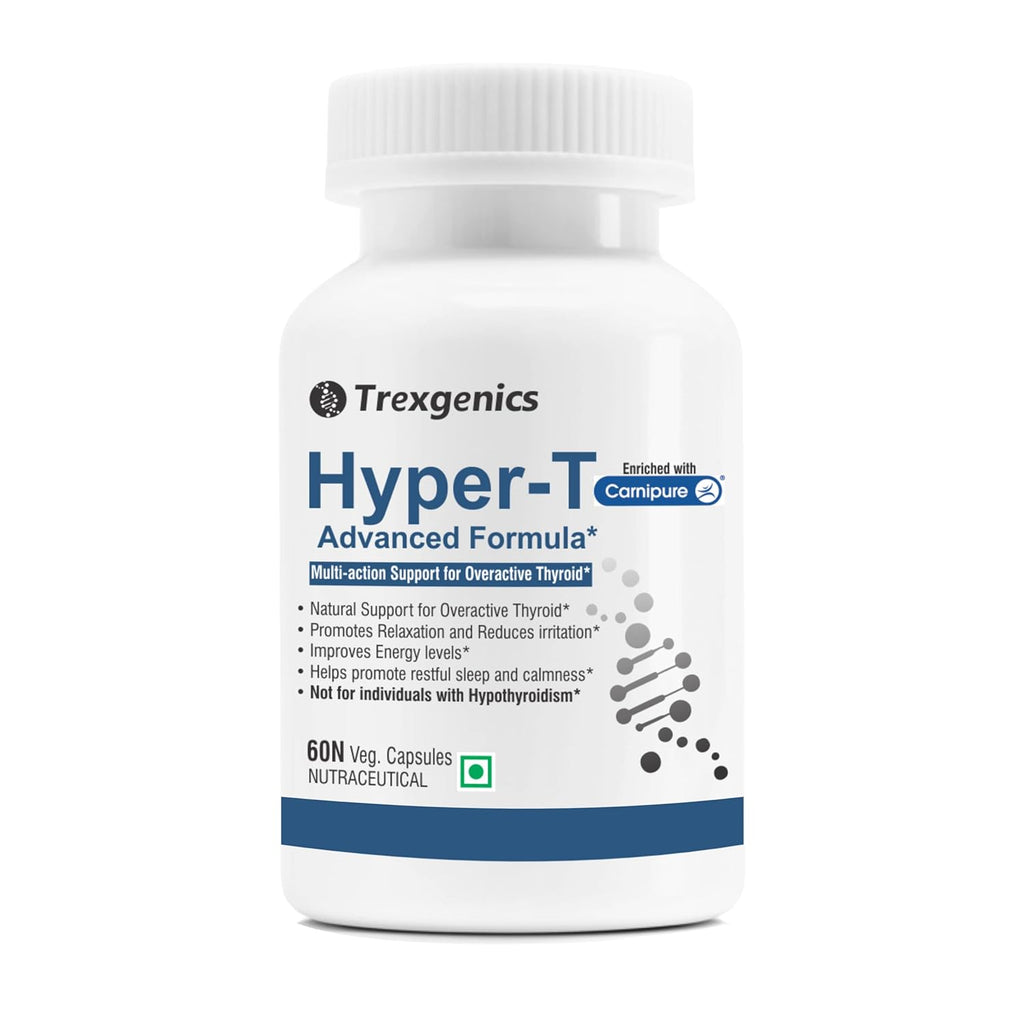 Trexgenics HYPER-T Overactive Thyroid Support VEGAN & NON-GMO (60 Veg. Capsules) (Pack of 1)
