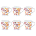 Larah by Borosil Novelty Series Costa Opalware Mug | Set of 6 Pieces| Tea/coffee Mugs | 110 Ml Each