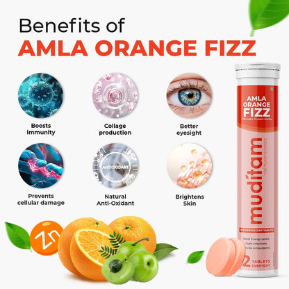 Muditam Ayurveda Amla Orange Fizz Tablet - 40 Effervescent Tablets