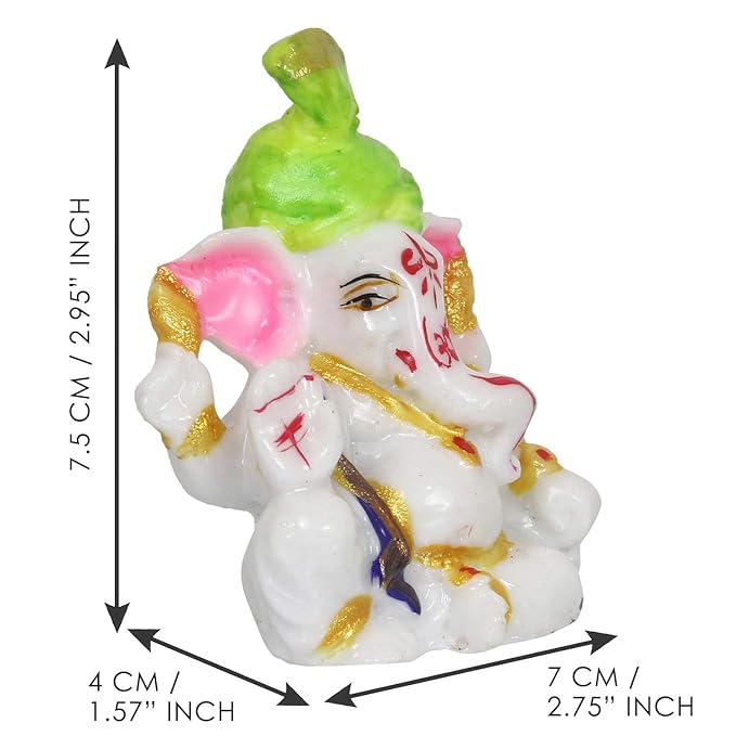 Ecraftindia Decorative Lord Ganesha Idol for Car Dashboard | Home Temple and Office Desks