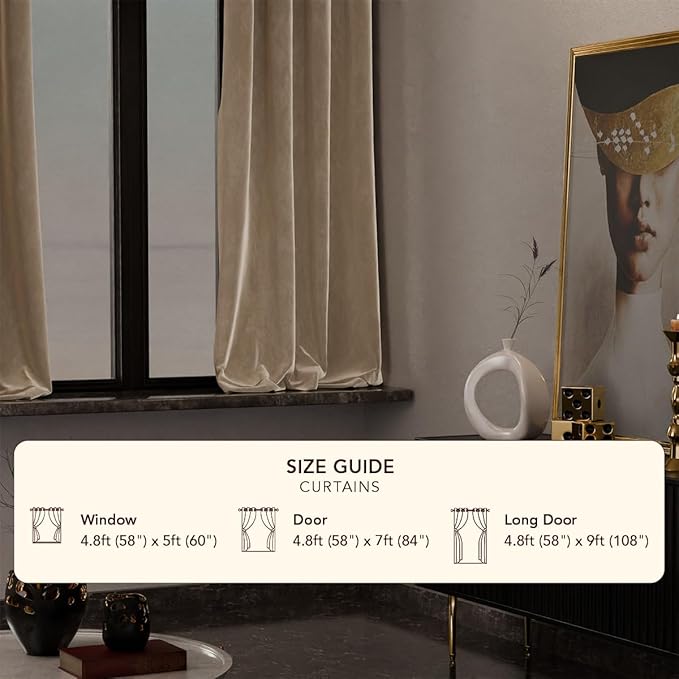 Stoa Paris Curtain for Home, Single pc PatternedVelvet Curtain for Window Colour Ivory Elegance