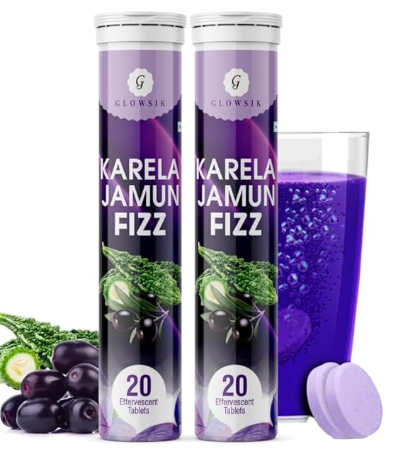 Glowsik Ayurvedic Karela Jamun - 20 tabs - (Pack of 2)