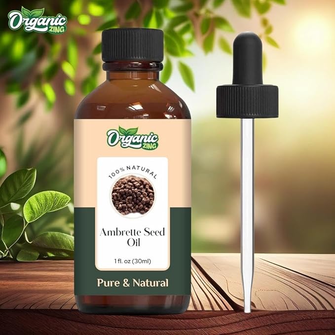 Organic Zing Ambrette Seed (Abelmoschus Moschatus) Oil | Carrier Oil for Skincare, Aroma & Diffusers - 30 Ml