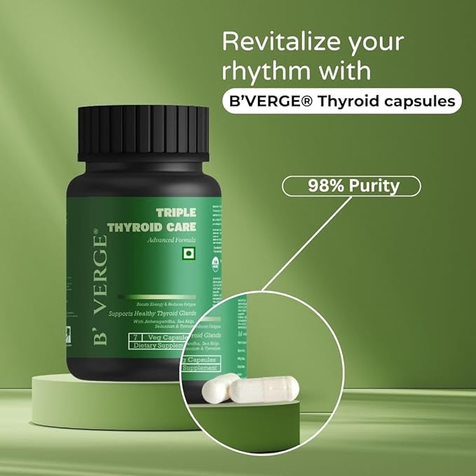B'verge Thyroid Supplement Triple Thyroid Care B1 - 7 Veg Capsules