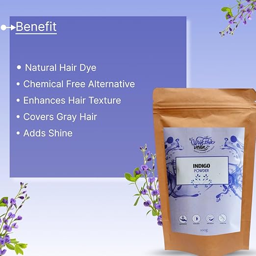 Vriksha Veda Indigo Hair Colour Powder Natural Rajasthani - 100 gms