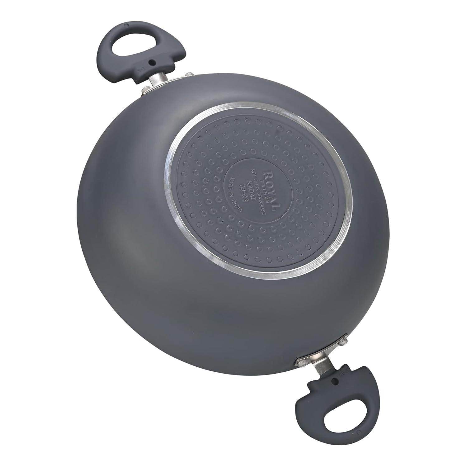 NAVRANG Cookware Aluminium Kadhai 22cm with Glass Lid