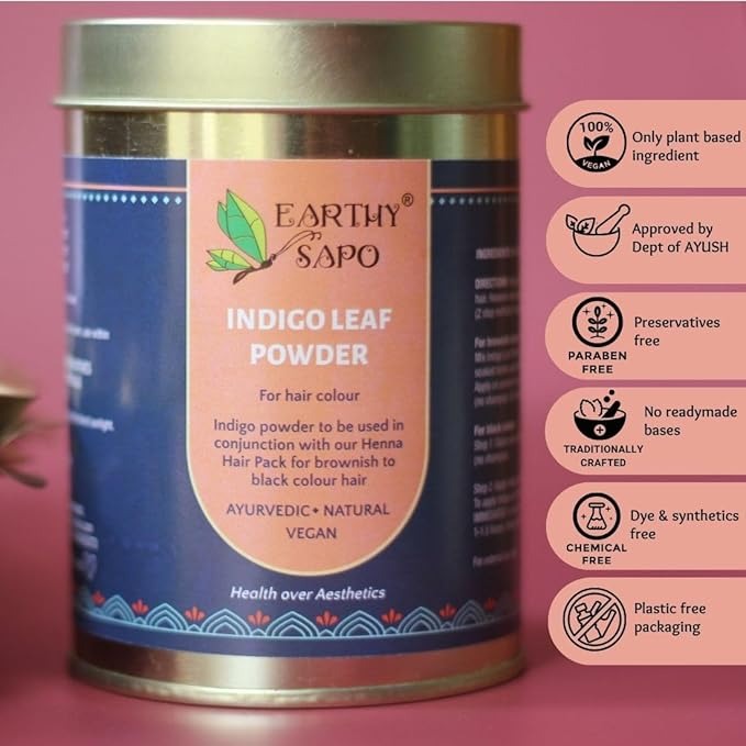 Earthy Sapo All Natural Indigo Leaf Powder - 200 gms