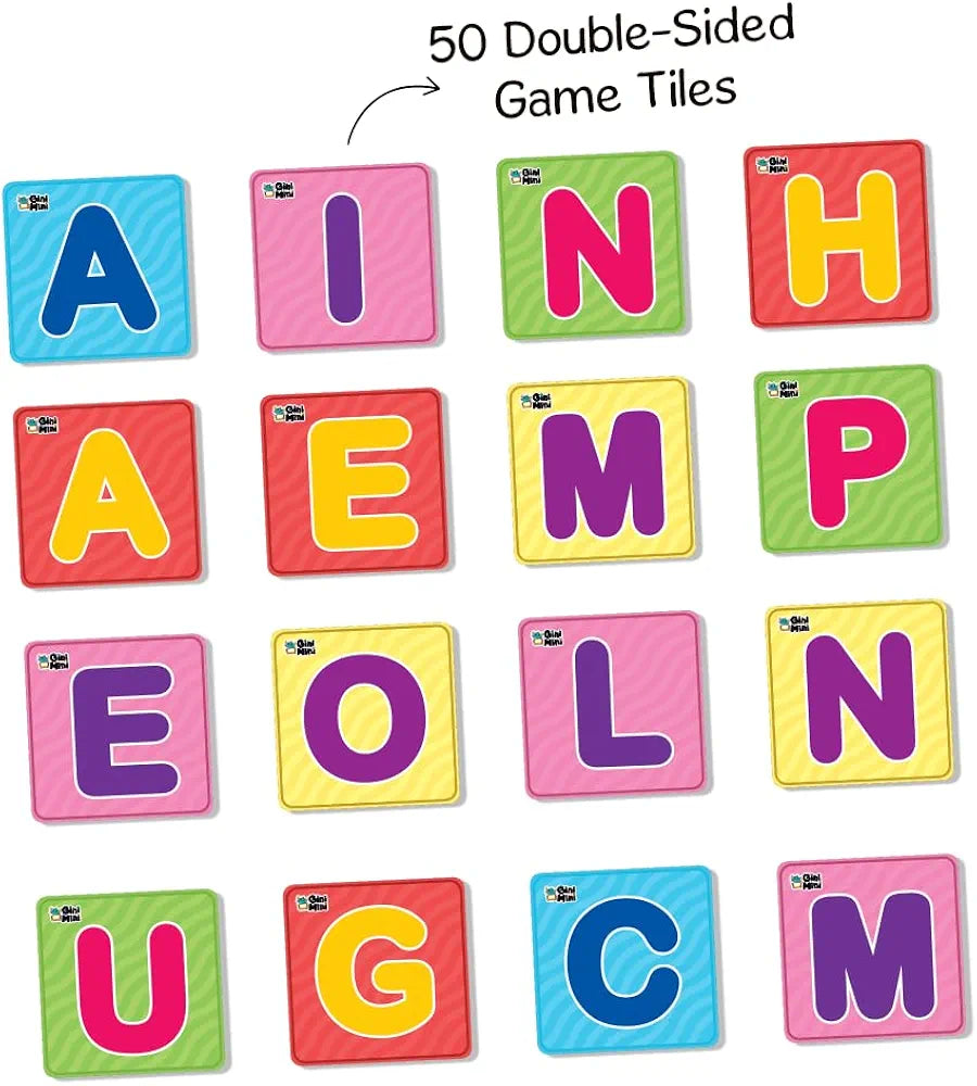 GiniMini Tic-Tac-Go! Sorting & Strategy Game for Kids 4 5 6 | 50+ Tiles Power-Up Cards Mystery Tiles & Challenges Educational Family Activity & Birthday Gift for Boys Girls Fun Learning Toy