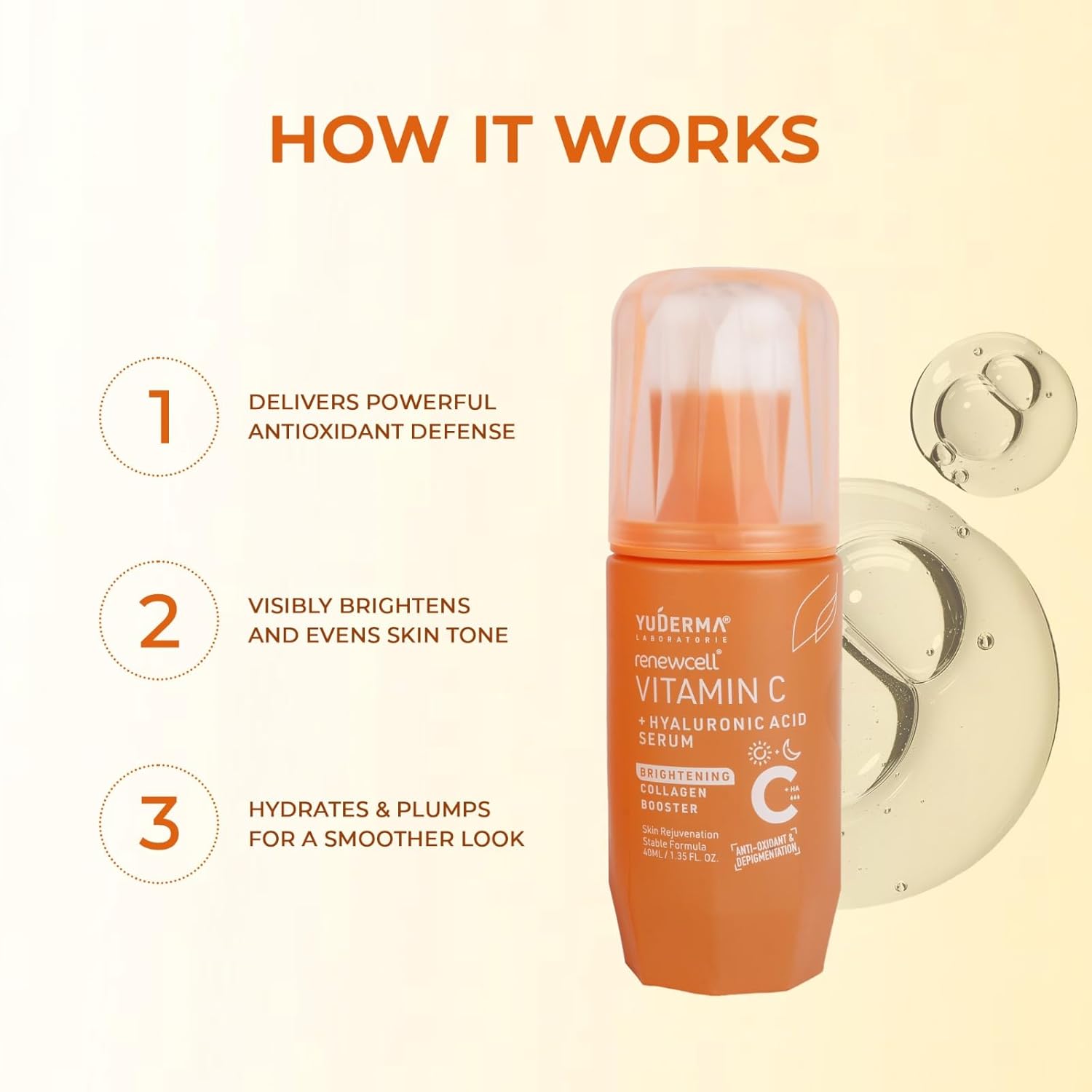YUDERMA Renewcell Vitamin C + Hyaluronic Acid Serum, 40 MlYUDERMA Renewcell Vitamin C + Hyaluronic Acid Serum, 40 Ml