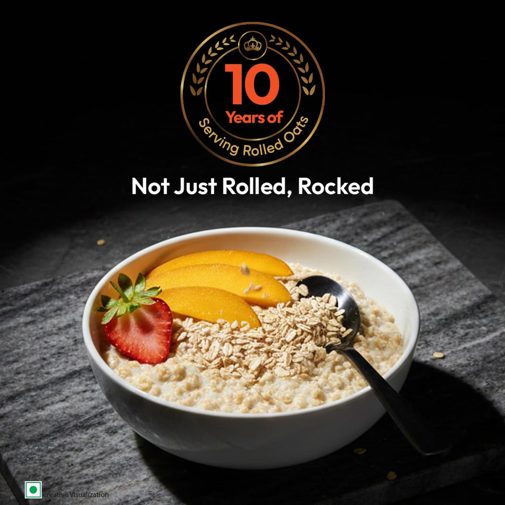 True Elements Rolled Oats 1.2kg - Monthly pack | Wholegrain High Fibre, High protein Oats | Keeps You Fuller Longer | Perfect for overnight oats, smoothies & baking