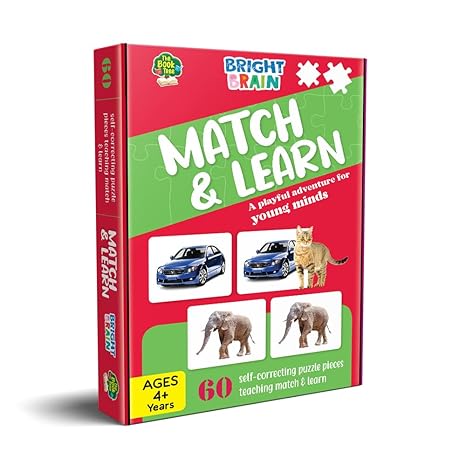 The Book Tree Bright Brain Match and Learn 60 Piece (30 Sets) Jigsaw Puzzle for Preschoolers Educational Toy