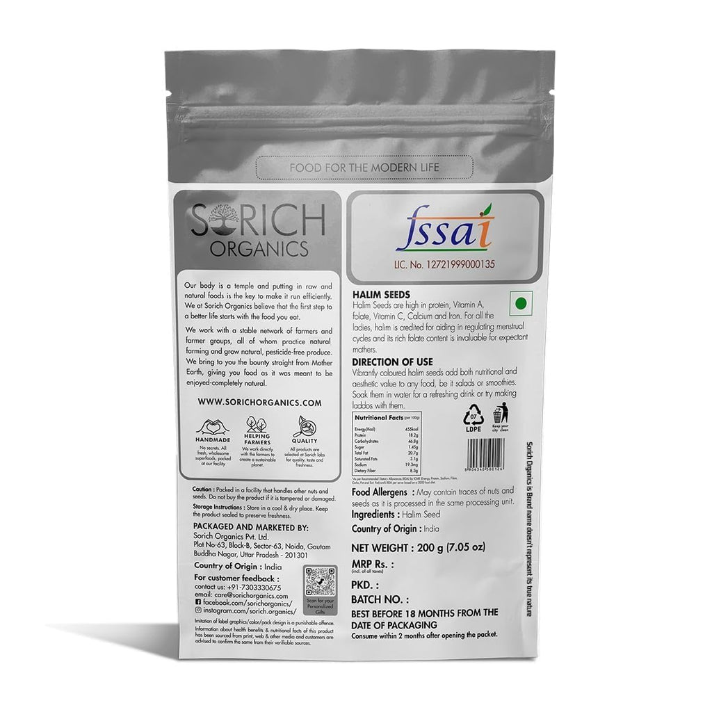 Sorich Halim Seeds 900g - Non GMO Aliv Seeds, High in Fibre and Omega -3, Garden Cress, Immunity Booster Superfood