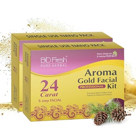 Biofresh Herbals Aroma Gold Facial Kit 5 Steps - 46 gms Each (Pack of 2)