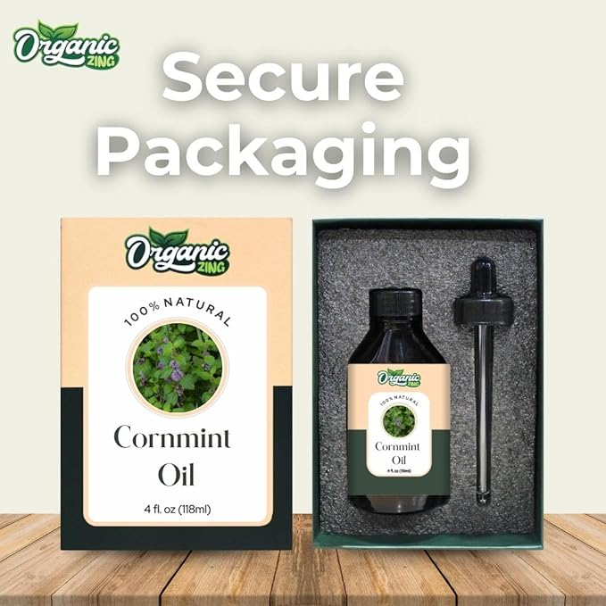 Organic Zing Cornmint (Mentha Arvensis) Oil | Essential Oil for Massage, Aroma & Diffusers - 118 Ml