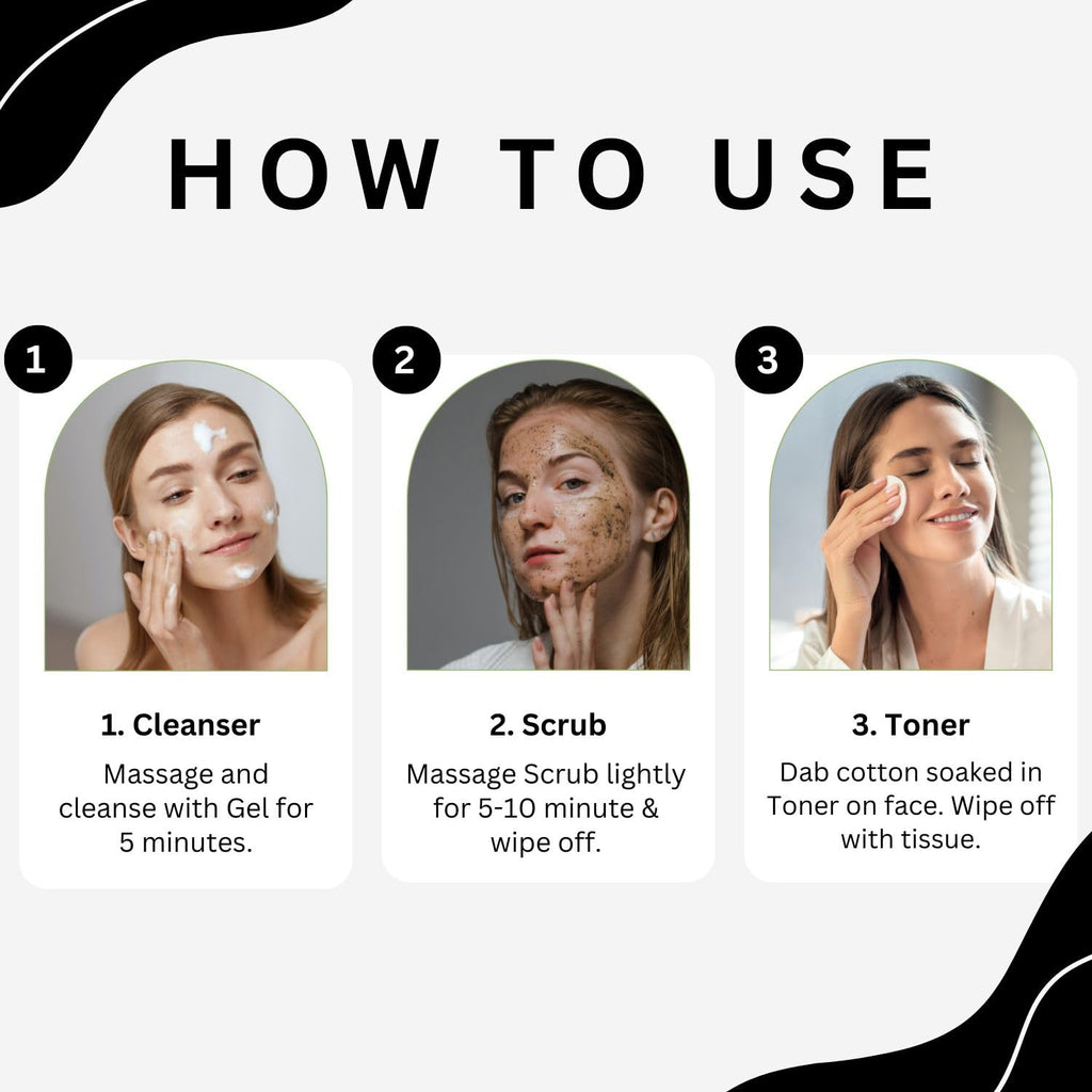 Aroma Treasures Detox Charcoal Facial Kit | Deep Pore Purifying 6-Step Home Facial | Removes Impurities, Excess Oil & Tan | Brightening, Clarifying & Instant Glow Facial for All Skin Types – 43g/ml