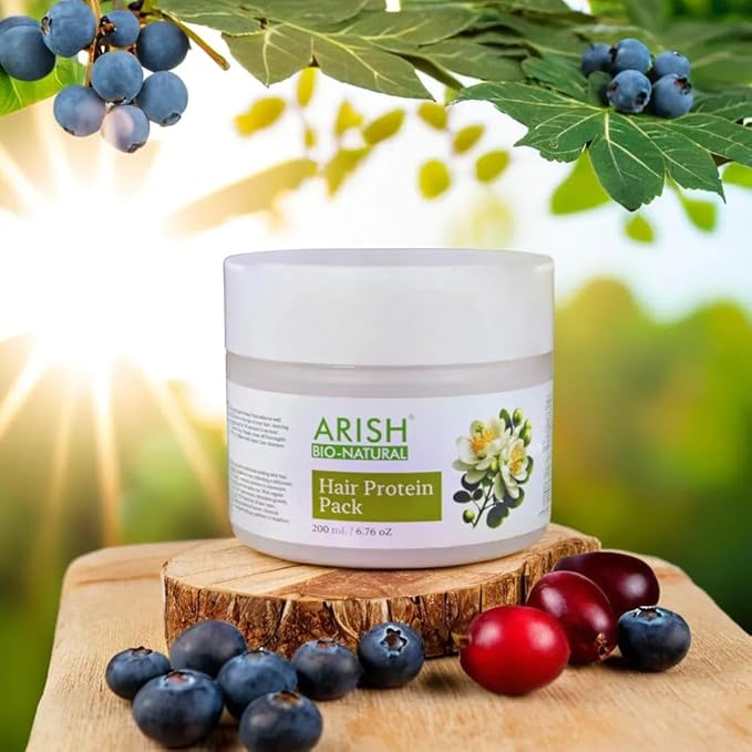 Arish Bio-natural Hair Protein Pack for Healthy Hair – Vegetarian Formula for Women - 200 Ml