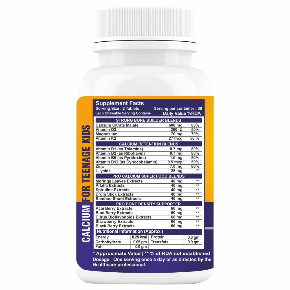 Immunescience Calcium For Kids Chewable Tablets - 60 tabs