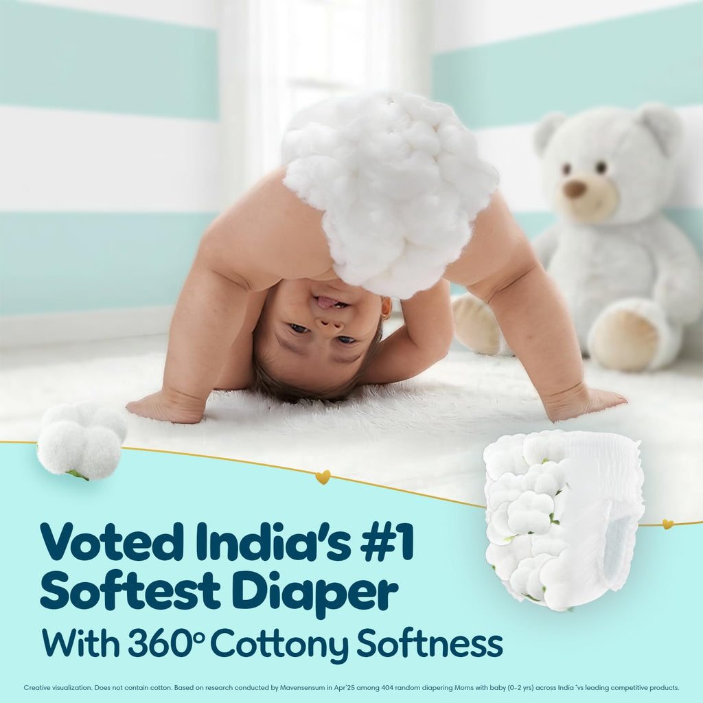 Pampers Premium Care Pant Style Baby Diapers XL 72 Count | No Marks Design | Voted India’s #1 Softest Diaper | All in 1 diaper with 360 Cottony Softness