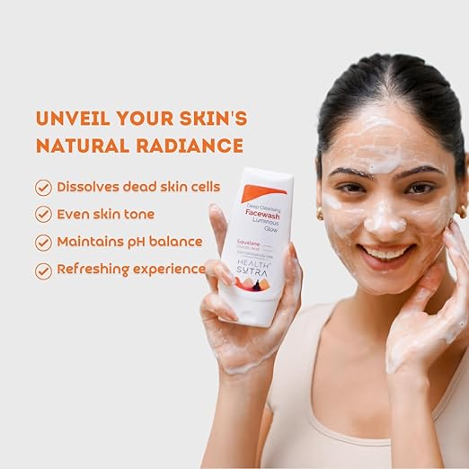 Health Sutra Deep Cleansing Face Wash Gel Based Formula with Squalane & Glycolic Acid - 150 gms