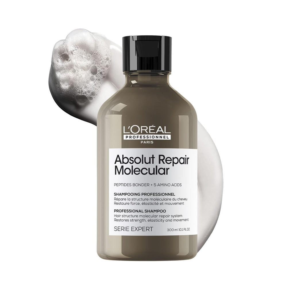 L'OrÃ©al Professionnel Paris Absolut Repair Molecular Sulfate-Free Deep Repairing Shampoo for Damaged Hair | Repair up to 2 years of damage, in one use | 2% peptides bonder, 300ml