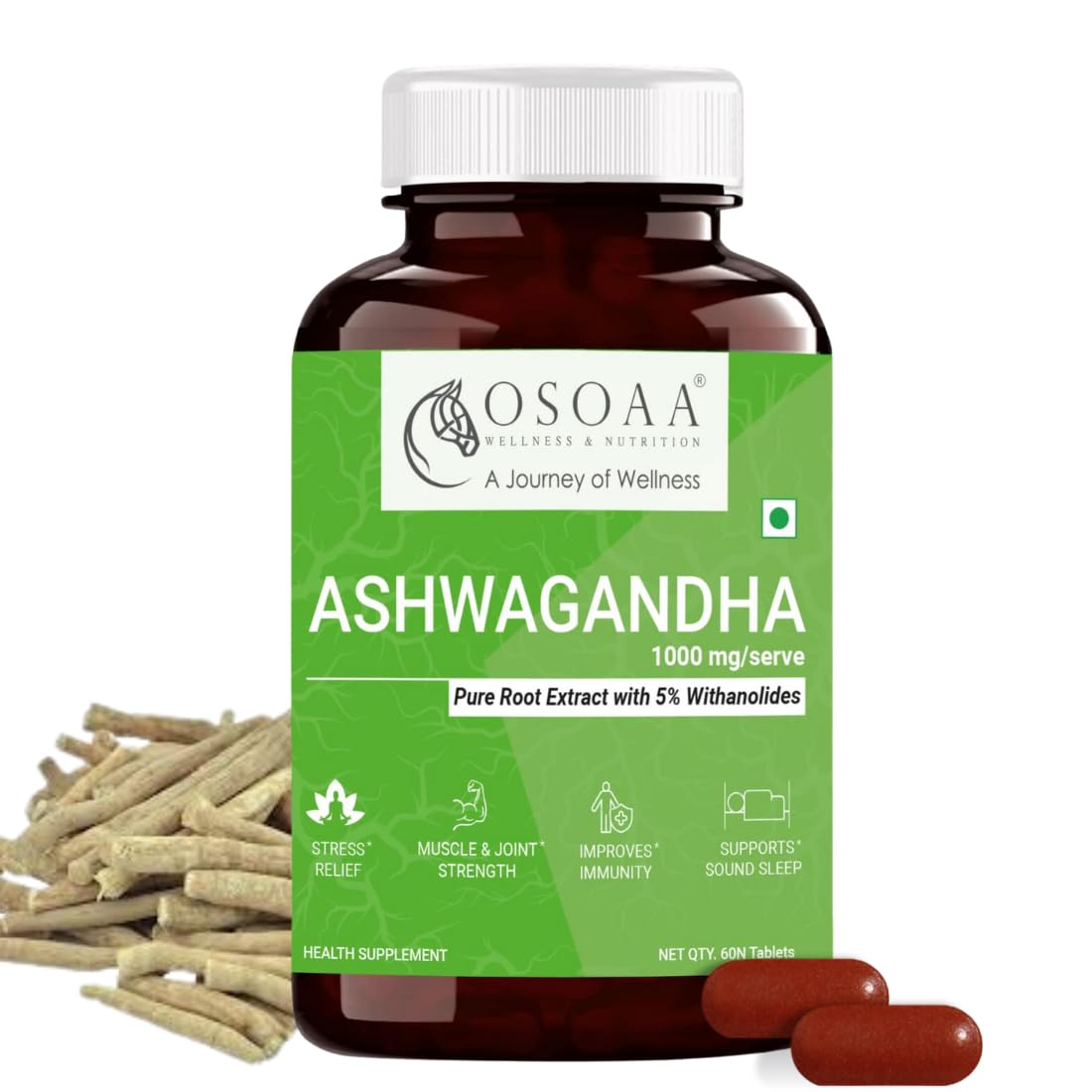 Osoaa Vitamin D3 K2 (MK7) B12 & Ashwagandha & Daily Multivitamin Combo