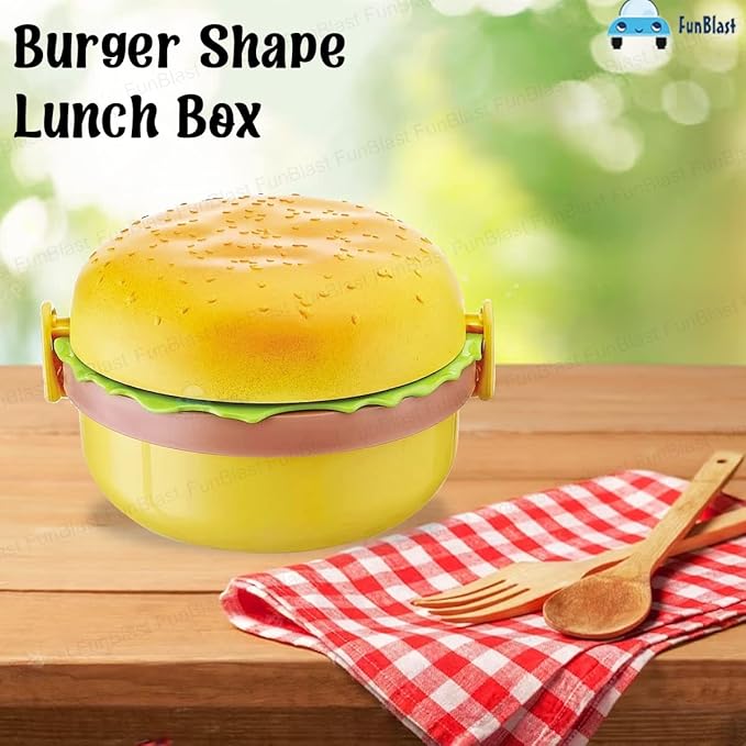 FunBlast Burger Shape Lunch Box for Kids Lunch Box for Kids Multicolor
