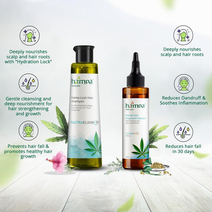 Hampa Hemp Growth Serum and Lush Hair Combo