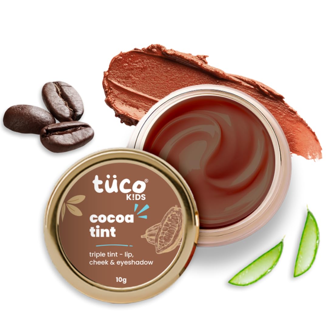 Tuco® Kids Lip & Cheek Tint for Makeup | Made With Cocoa, Beeswax, Shea Butter, Alkanet Roots | Ages 2-5, 5-10, 10-15 Years | Paraben, Sulphate, Alcohol & Mineral Oil Free | Safe for Girls | 10 gm