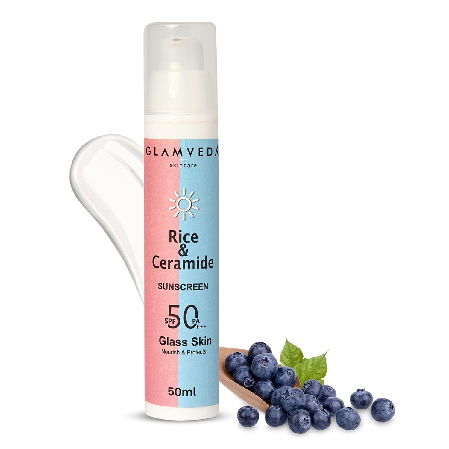 Glamveda Glass Skin Rice & Ceramide Dewy Sunscreen SPF 50 PA+++ - 50 ml