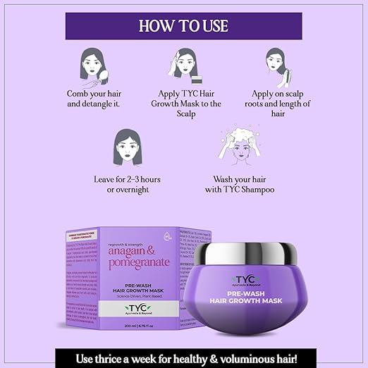TYC Prewash Hair Mask with Anagain and Pomegranate - 200 ml