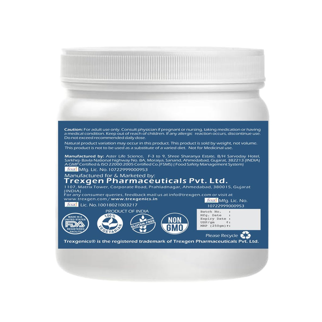 Trexgenics INULIN FRUTAFIT HD PURE POWDER From SENSUS, NETHERLANDS, Chicory root source prebiotic fibres for Gut Health (Frutafit HD Inulin (250 gram))
