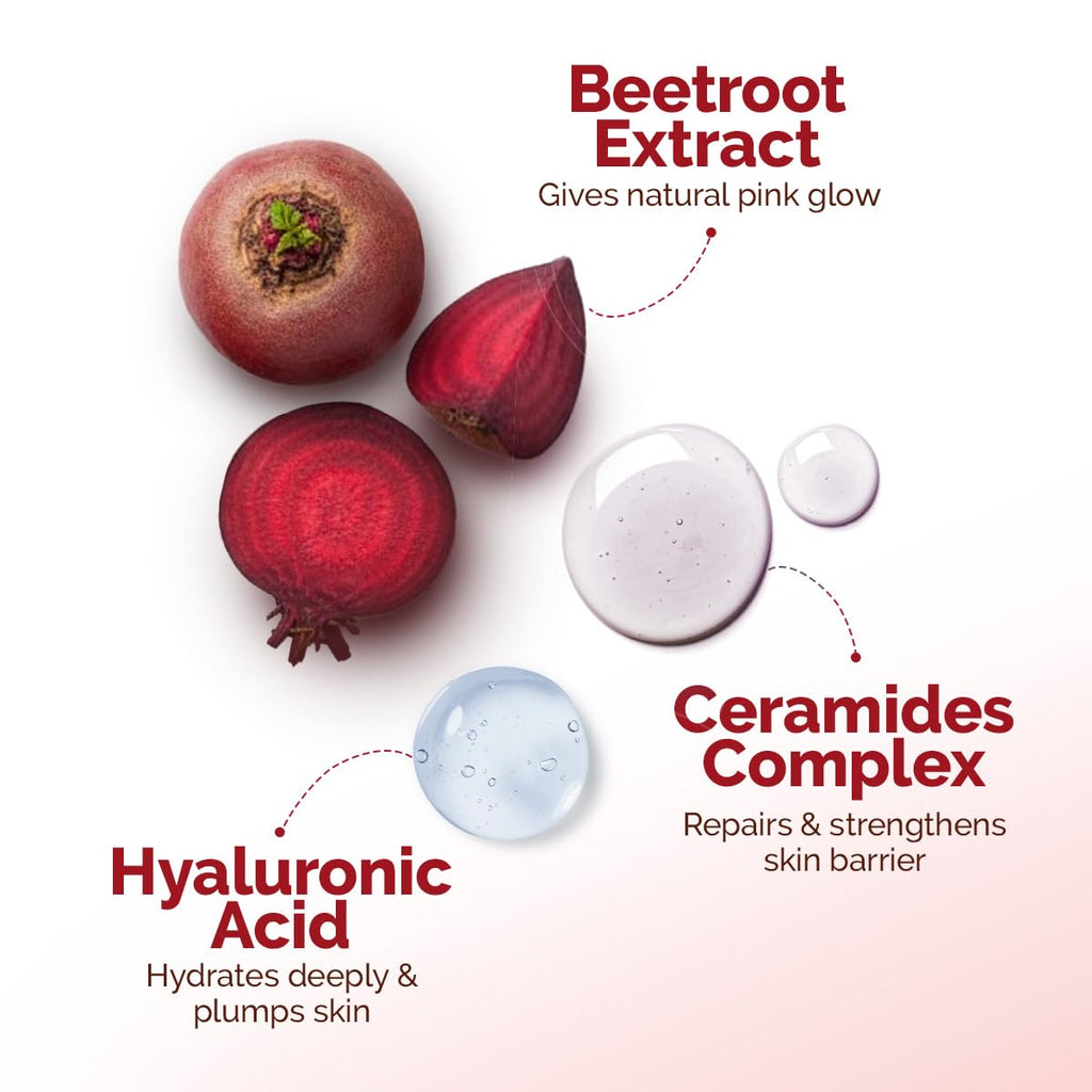 Mamaearth Beetroot Hydraful Body Lotion with Beetroot & Hyaluronic Acid & for Natural Pink Glow - 400 ml Beetroot + Hyaluronic Acid for Deep Hydration | 48 hrs* Moisturization & Barrier Repair | Alcohol & Petrolatum free | Made Safe Approved