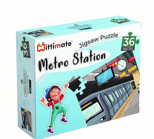 Mittimate Metro Station Jigsaw Puzzle Game for Kids Age 4 to 6 Old I 36 Pieces Puzzle Toy