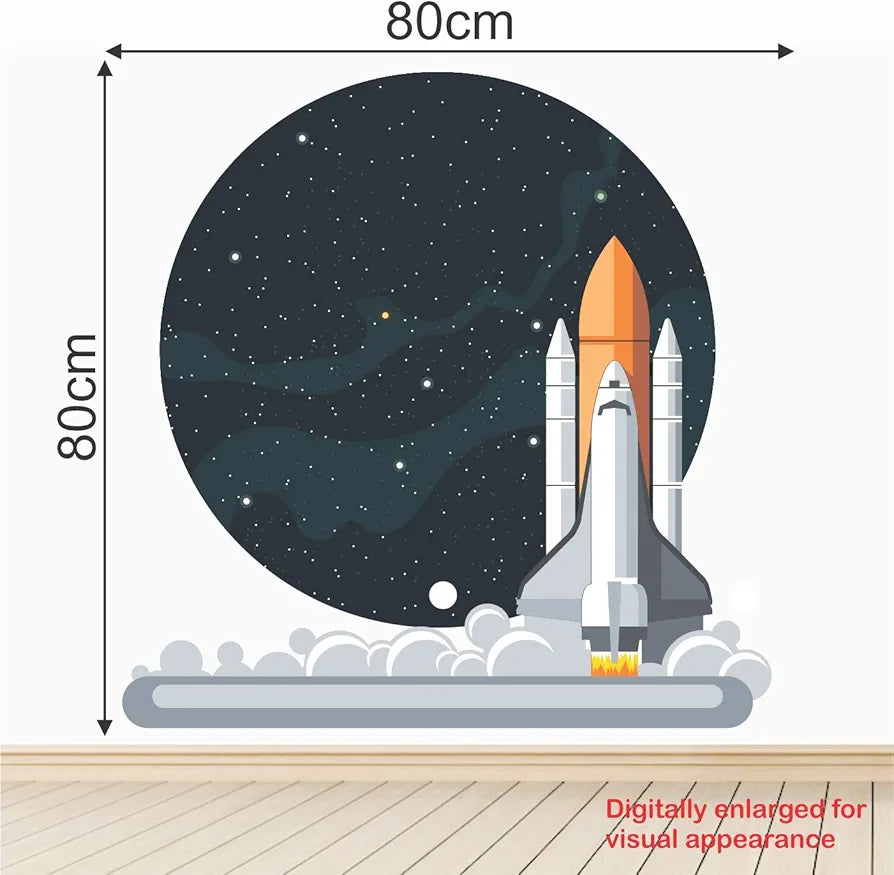 StickMe Spaceship Rocket Lanch Baby Kids Learning Education Wall Sticker -SM474