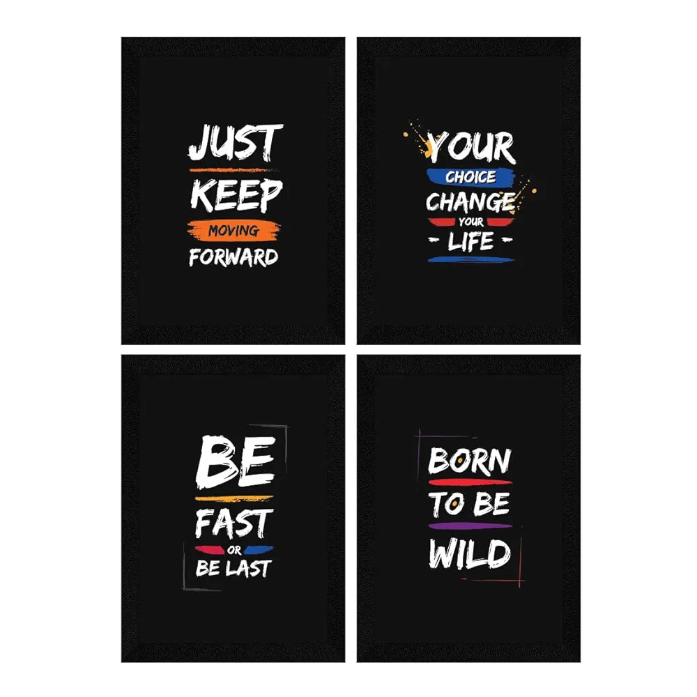 ArtX Paper Big Health Quotes AXF00179-MOT Set of 4