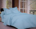 Trance Home Linen Zippered 100% Cotton 400 TC Plain King Size Duvet Cover Quilt Cover Blanket Cover Razai Comforter Cover with 2 Pillow Covers Colour Sky Blue