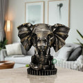 Indicast- Resin 7" Inch Elephant Face Statue Animal Figurines Handcrafted Decorative Showpiece Idol for Home and Office