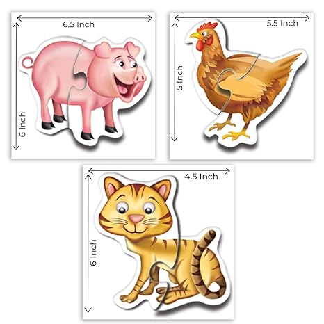 Toykraftt 2 Piece Animal Puzzles For Kids Age Of 2 Years Above Educational Toys