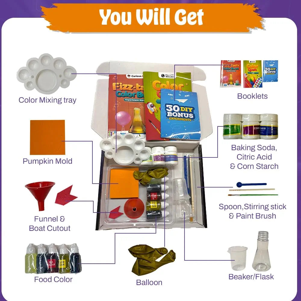 PW Science Kit 2-in-1 Gift Set Junior Science Kit & Slime Kit for 4 to 15 Years Old Growing Kids Educational Learning Toys