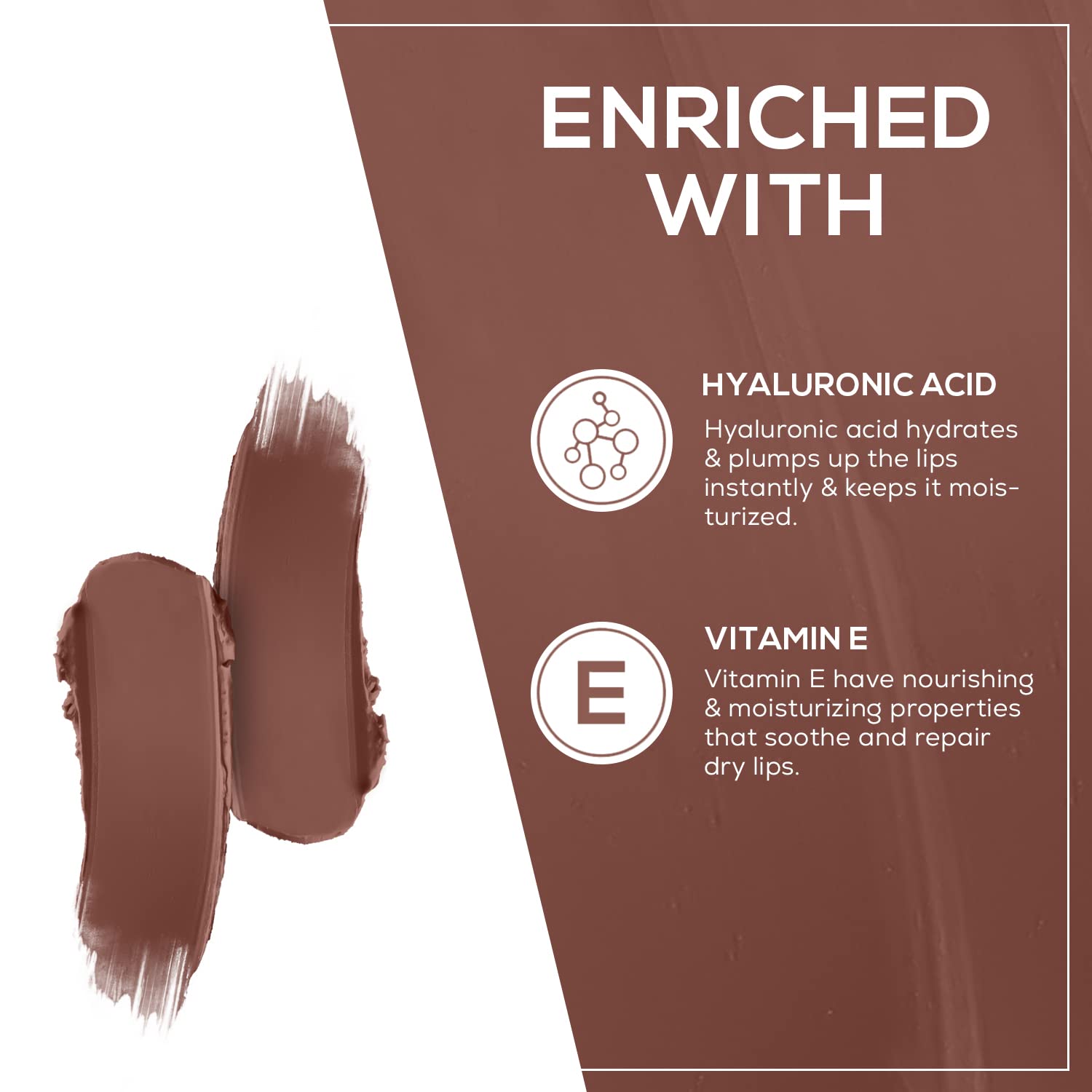 RENEE Stunner Matte Lipstick - Queen Bee 4gm| Intense Color Pay Off, Full Coverage Long Lasting Weightless Velvety Formula with One Swipe Application| Enriched with Vitamin E & Hyaluronic Acid