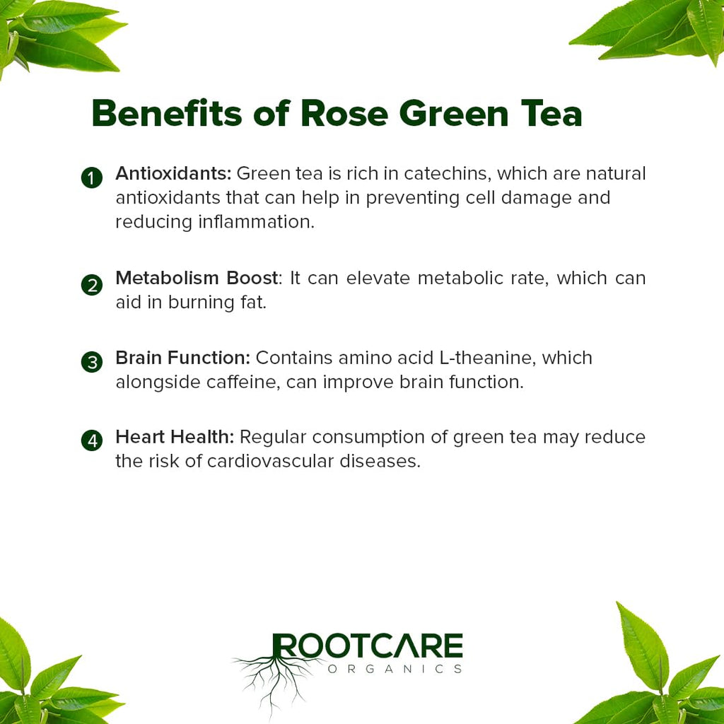 Rootcare Organics Rose Infused Green Tea - 100 gms