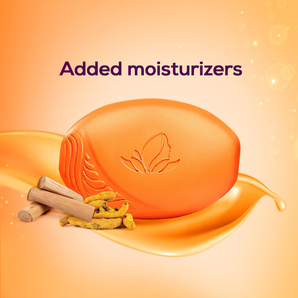 Santoor Sandal & Turmeric Soap for Total Skin Care, 125g (Pack of 4)