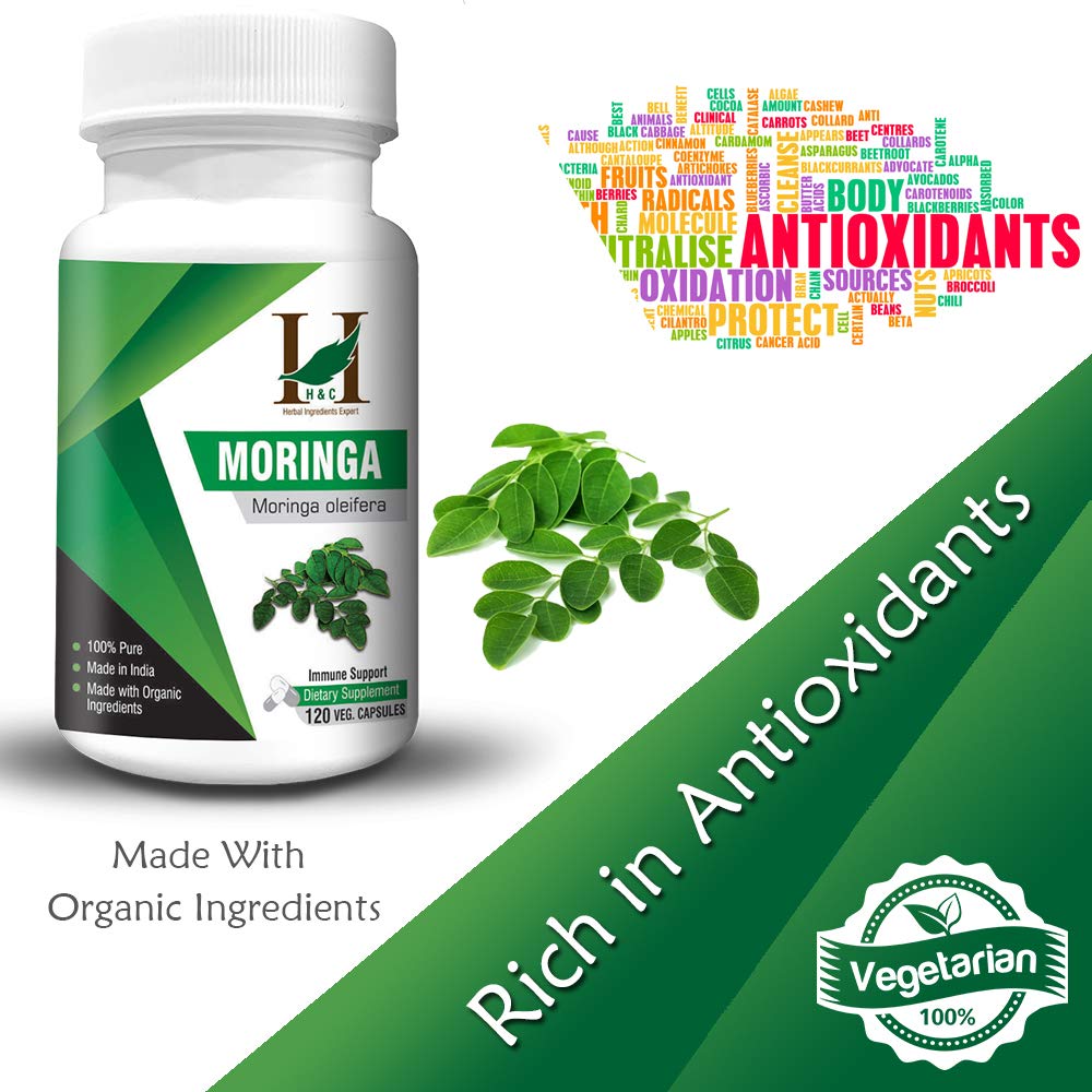 H&C Herbal Moringa 450mg Capsules - 120 Capsules