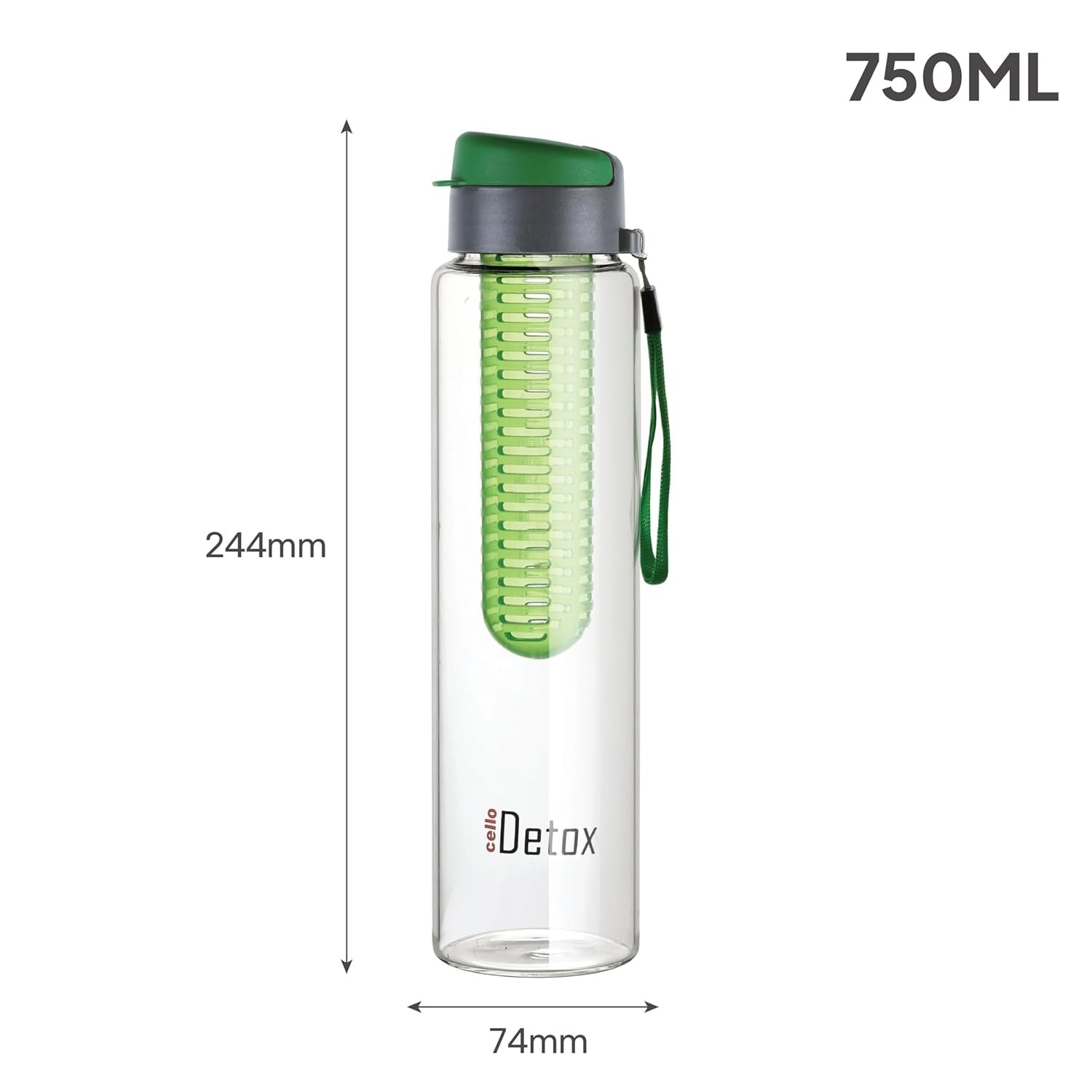 Cello Aquaria Borosilicate Glass Water Bottle