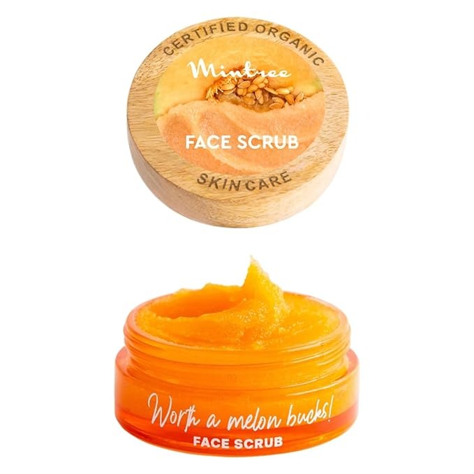 Mintree Certified Organic Face Scrub for Tan Removal & Soft-Smooth-Glowing Skin - 60 gms