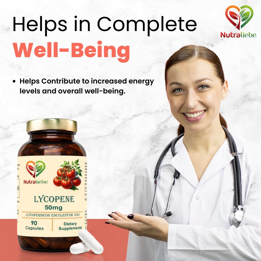 Nutraliebe Lycopene Extract 50mg - High Potency Antioxidant Support, 90 Capsules