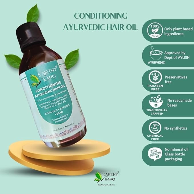 Earthy Sapo Handmade Ayurvedic Conditioning Hair Oil - 100 ml