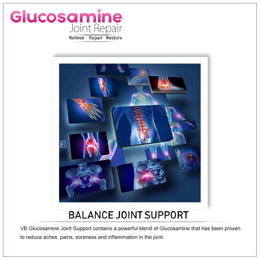 Vokin Biotech Glucosamine 1000mg, MSM 500mg & Chondroitin 500mg Support Joint Pain & Joint Strength 90 Capsules (Glucosamine)