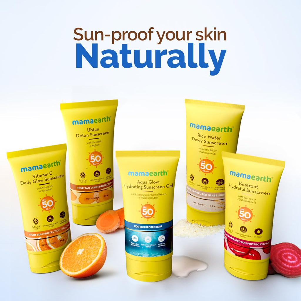 Mamaearth Aqua Glow Hydrating Sunscreen SPF Gel with Himalayan Thermal Water and Hyaluronic AcidShields from UVA&UVB RaysBlue Light ProtectionTan ProtectionFor All Skin TypesUnisex50 g
