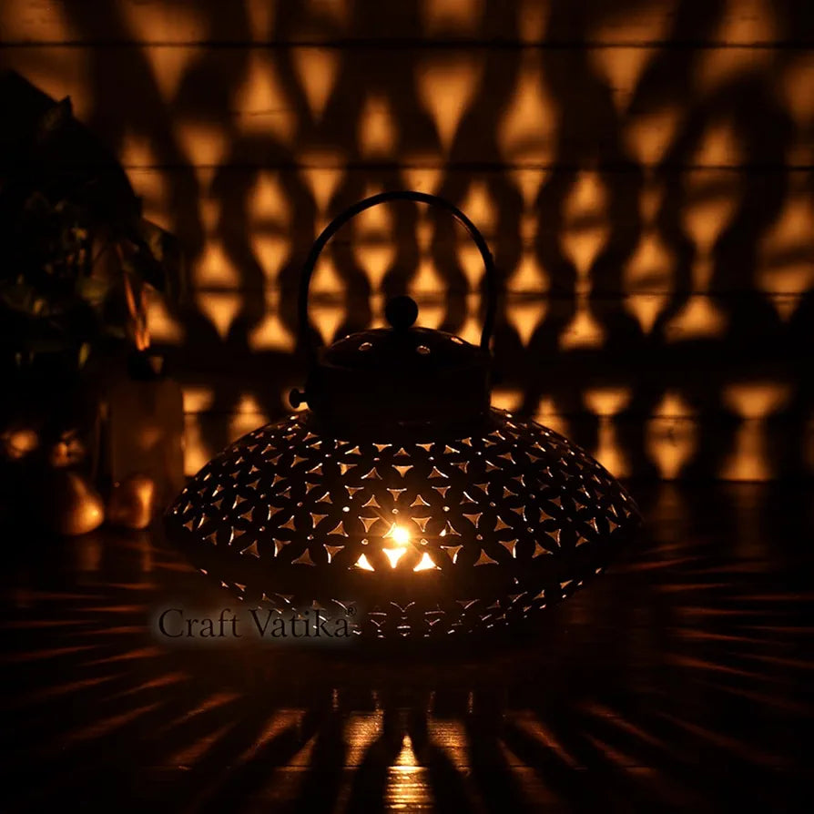 Iron Degchi doop stand Tealight Candle Holder - Tea Light Candle Stand Decorative